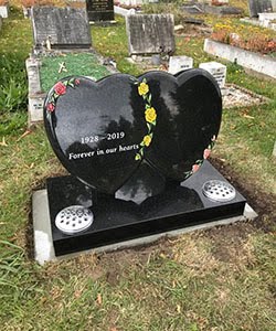 Cremation Black Granite Polished Memorial Tablet Headstone