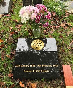 Cremation Black Granite Polished Memorial Tablet Headstone