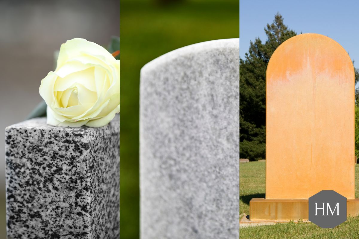 Different types of headstone, Granite, Marble and Sandstone