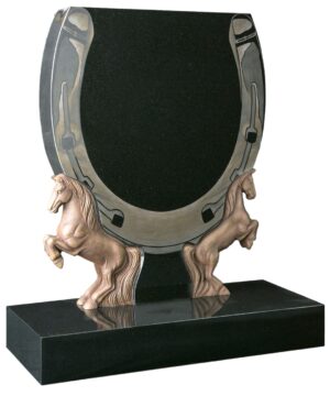 WG207 Horseshoe Memorial with Carved Horses