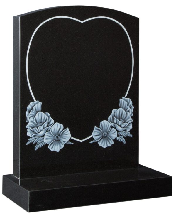 wg33 cemetery memorial oval top headstone with heart pin line
