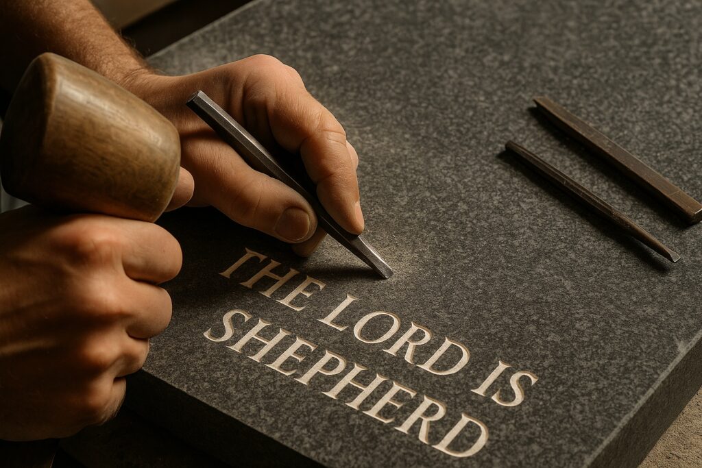 stone carving closeup