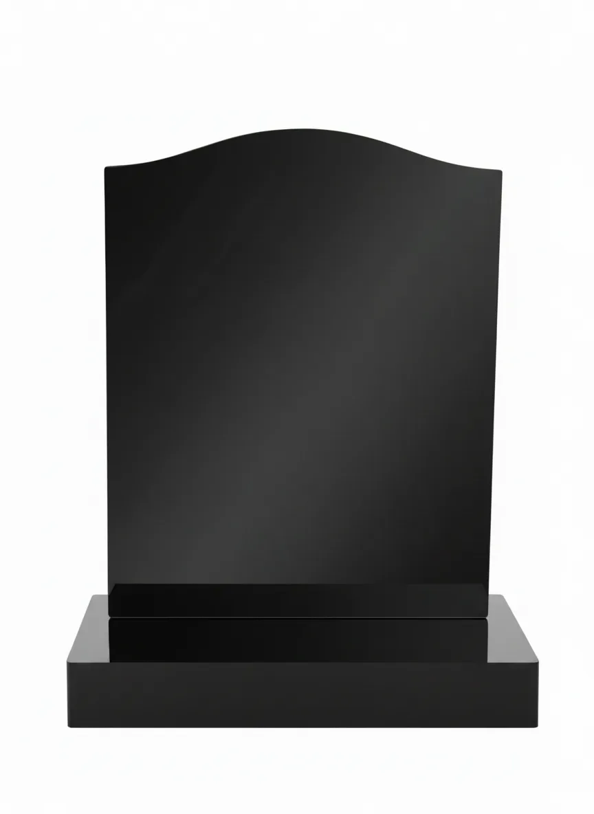 ogee top headstone black granite