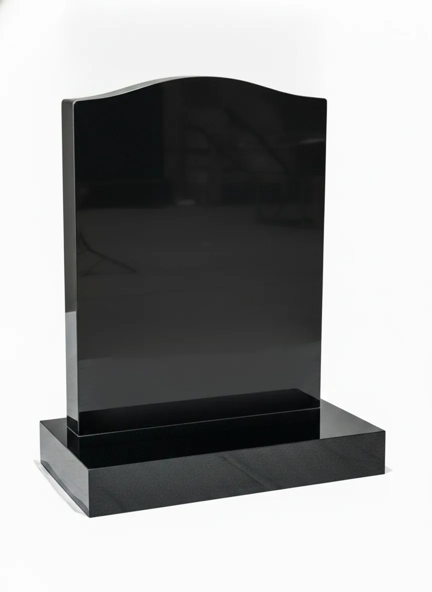 ogee top headstone black granite