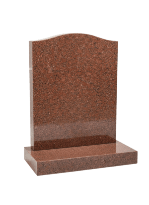 ogee top headstone – ruby red granite