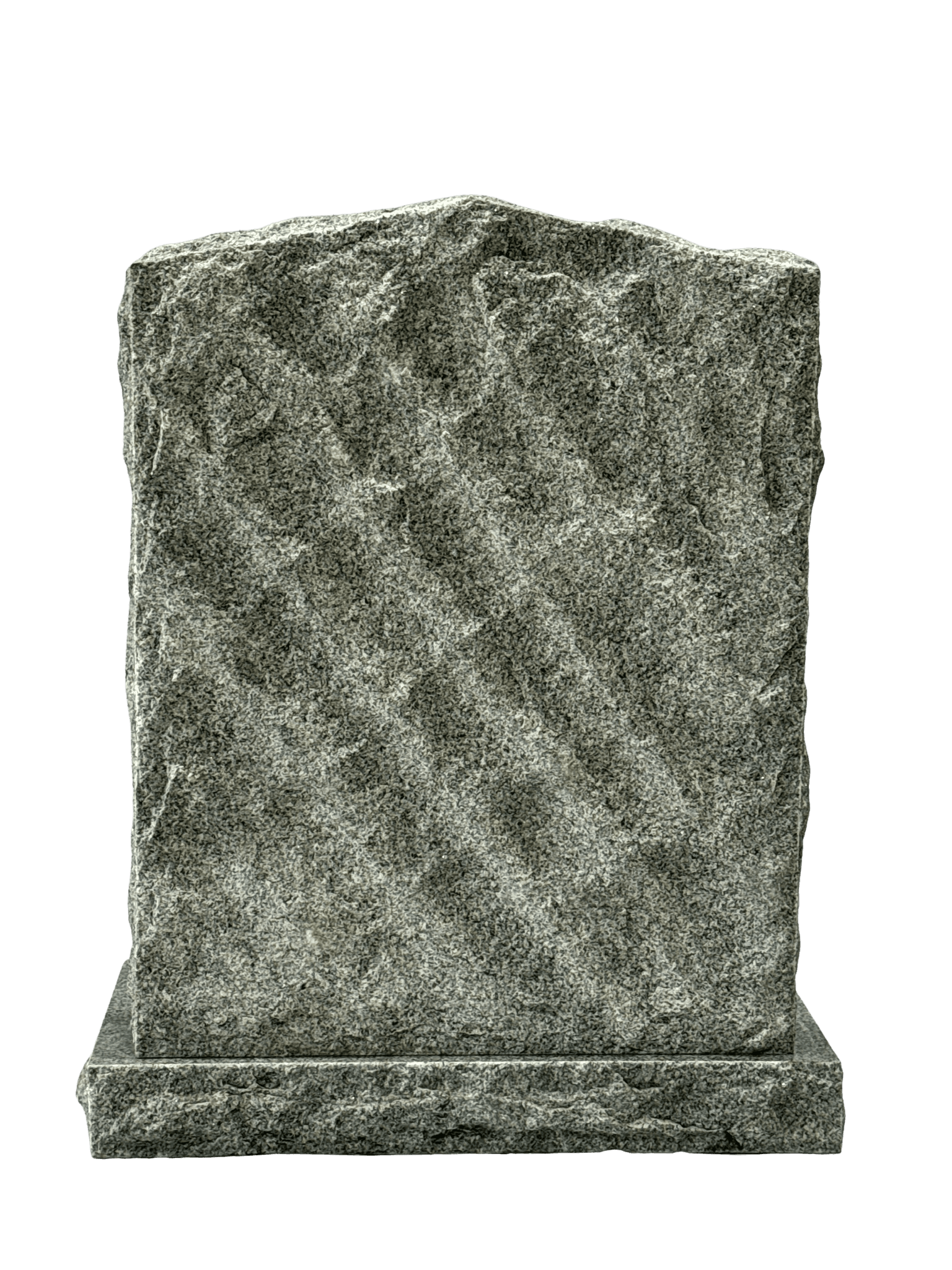 peon top headstone with rustic back & sides – karin grey granite