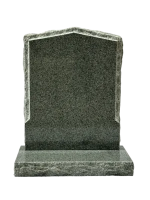peon top headstone with rustic back & sides – karin grey granite